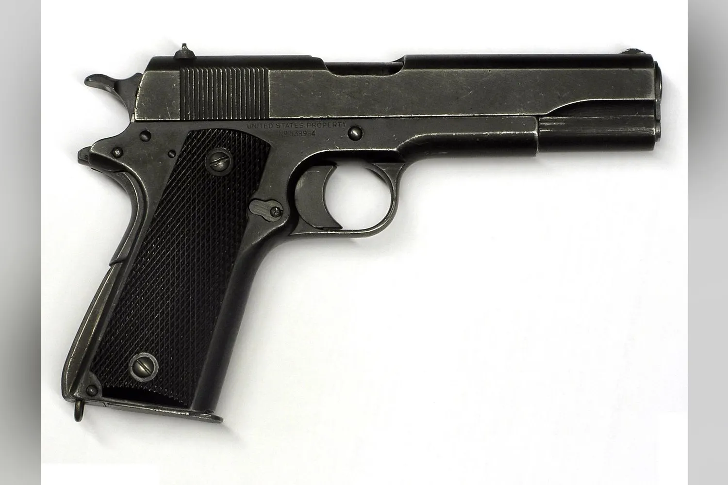 Pistolet z czasów II wojny światowej wykonany przez Ithaca Gun Company, w opisie pliku określony jako M1911